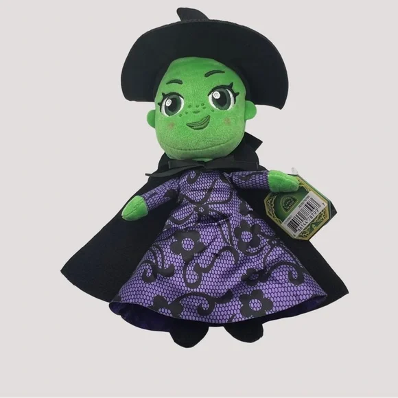 Green Elphaba Witch Plush Doll with Black Hat and Purple Dress - Picture 9 of 10